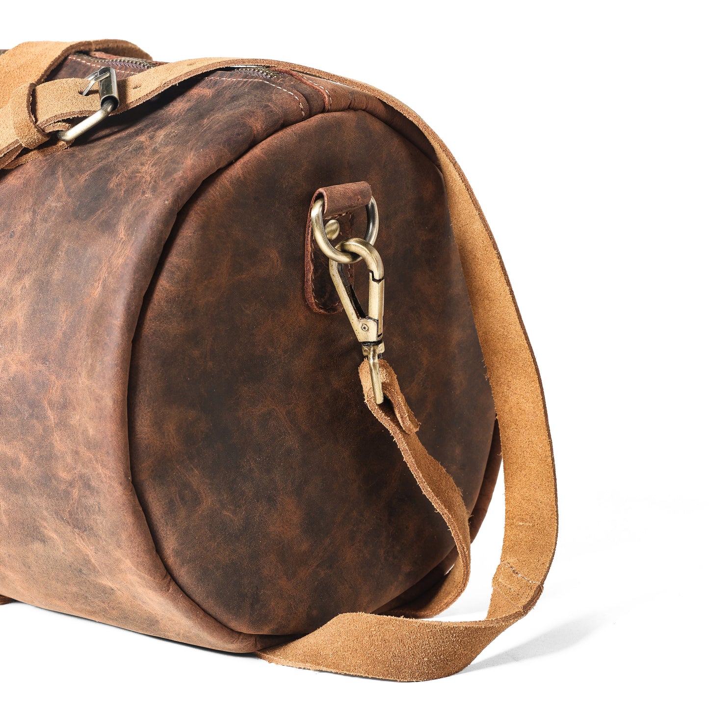 Bee Bonafide Vintage Italian Leather Duffle Bag, Leather Sport Gym Bag for Men & Women, 18"