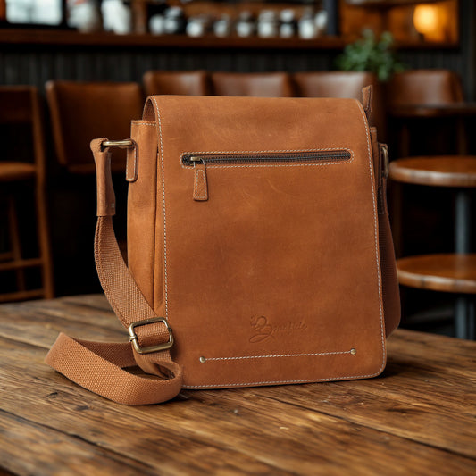 Tan Messenger Bag for Men Crossbody Shoulder Purse
