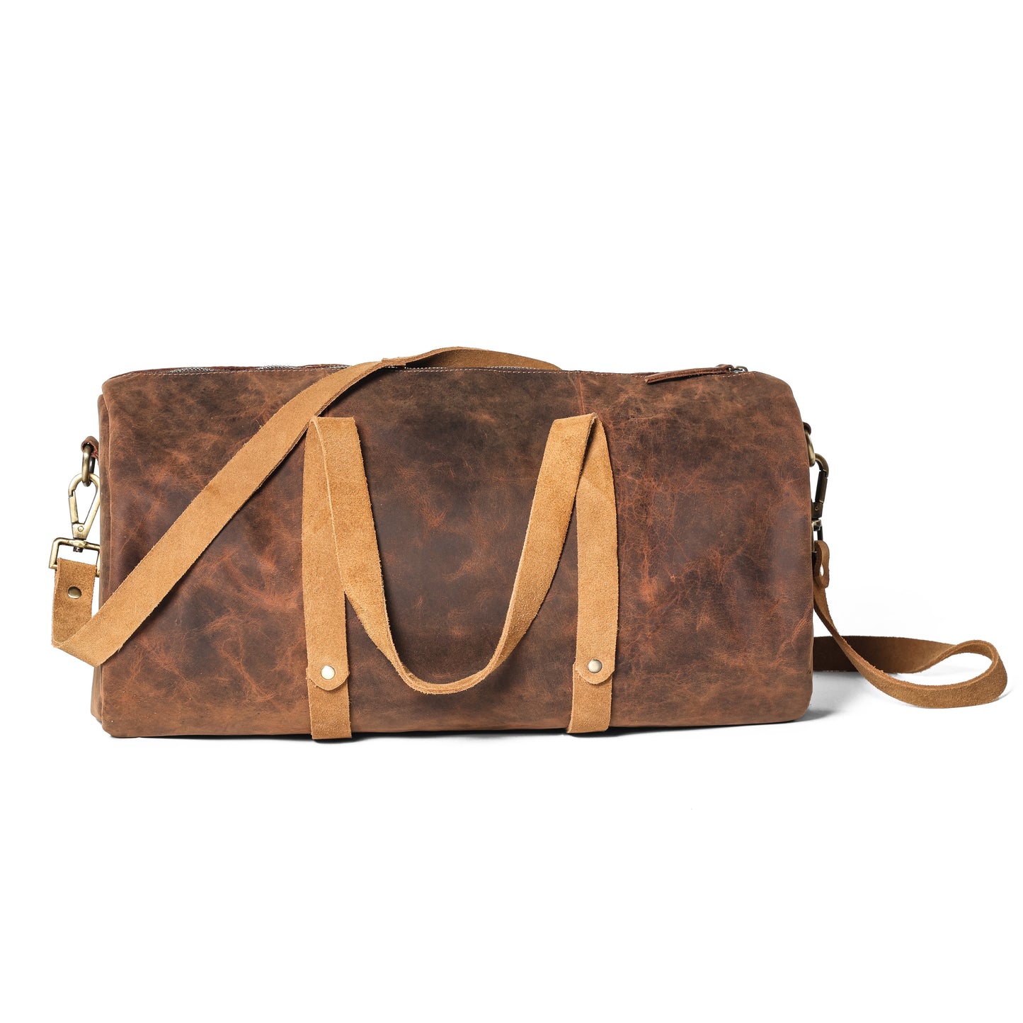 Bee Bonafide Vintage Italian Leather Duffle Bag, Leather Sport Gym Bag for Men & Women, 18"