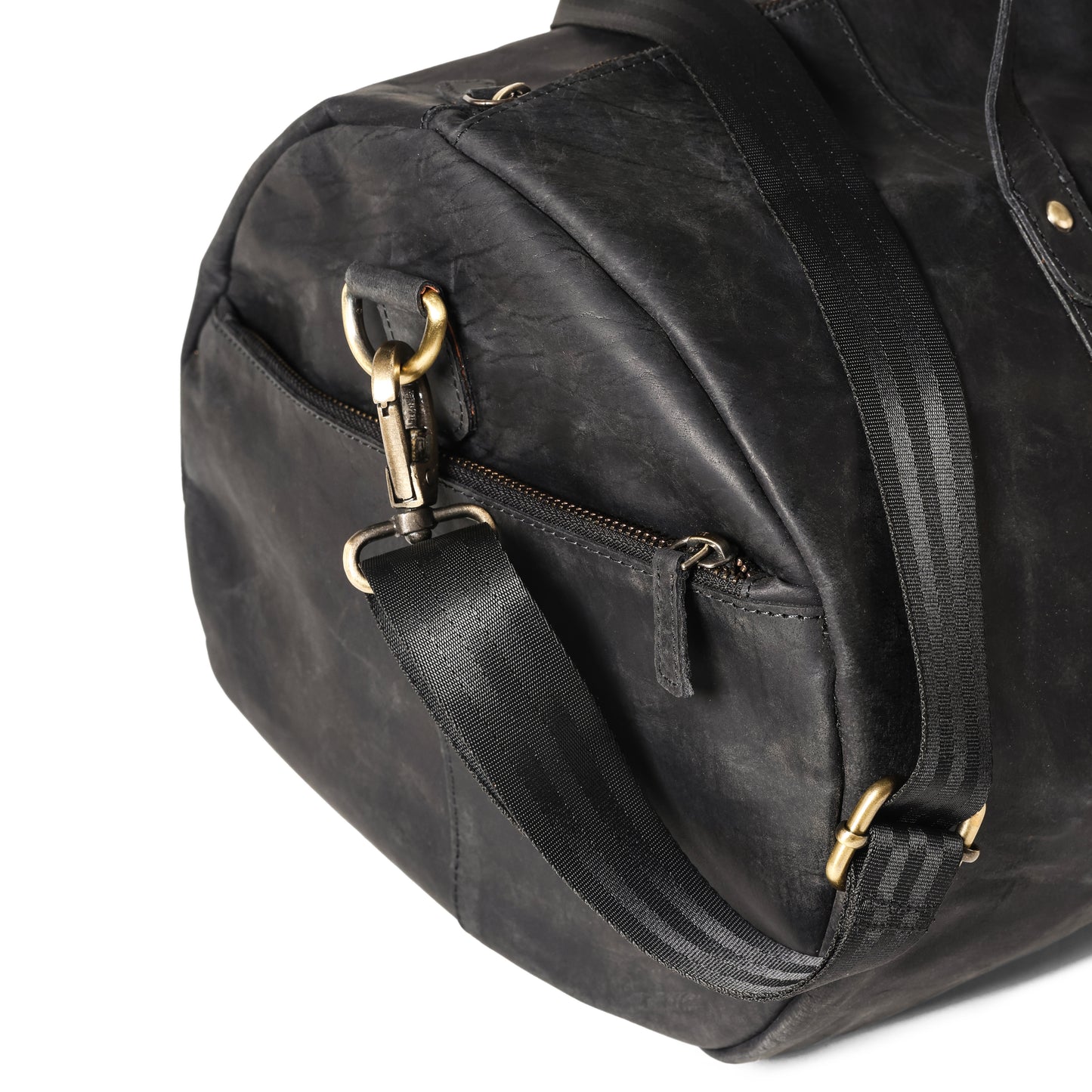 Premium Black Leather Duffle Bag | Bee Bonafide