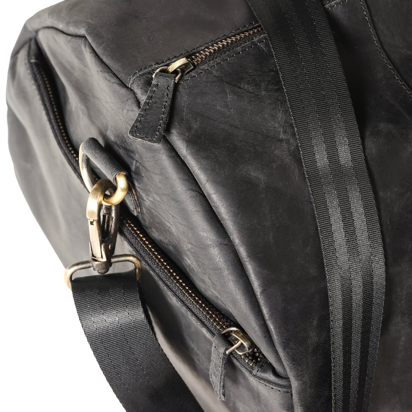 Premium Black Leather Duffle Bag | Bee Bonafide