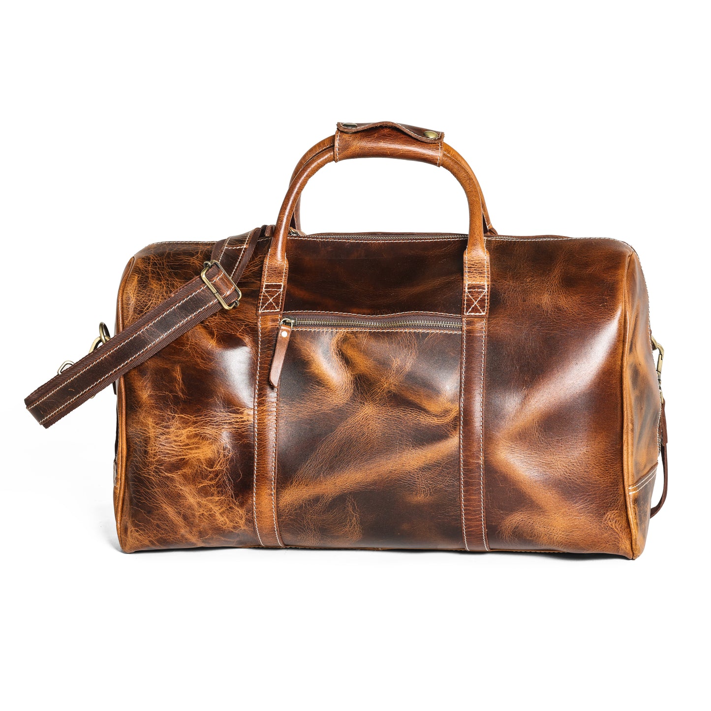 Leather Duffle Bag for Men - (Brown, 20 inch)