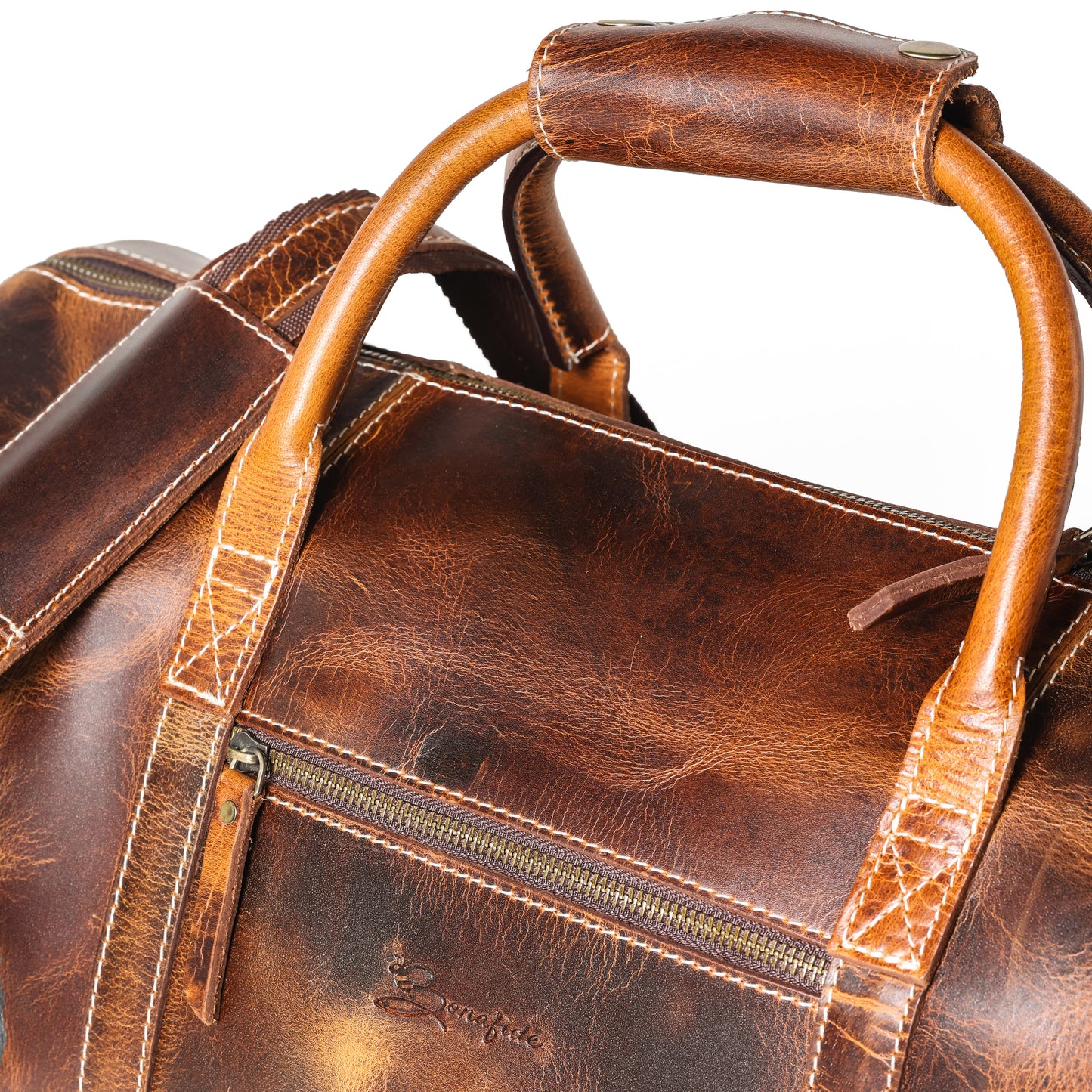 Leather Duffle Bag for Men - (Brown, 20 inch)