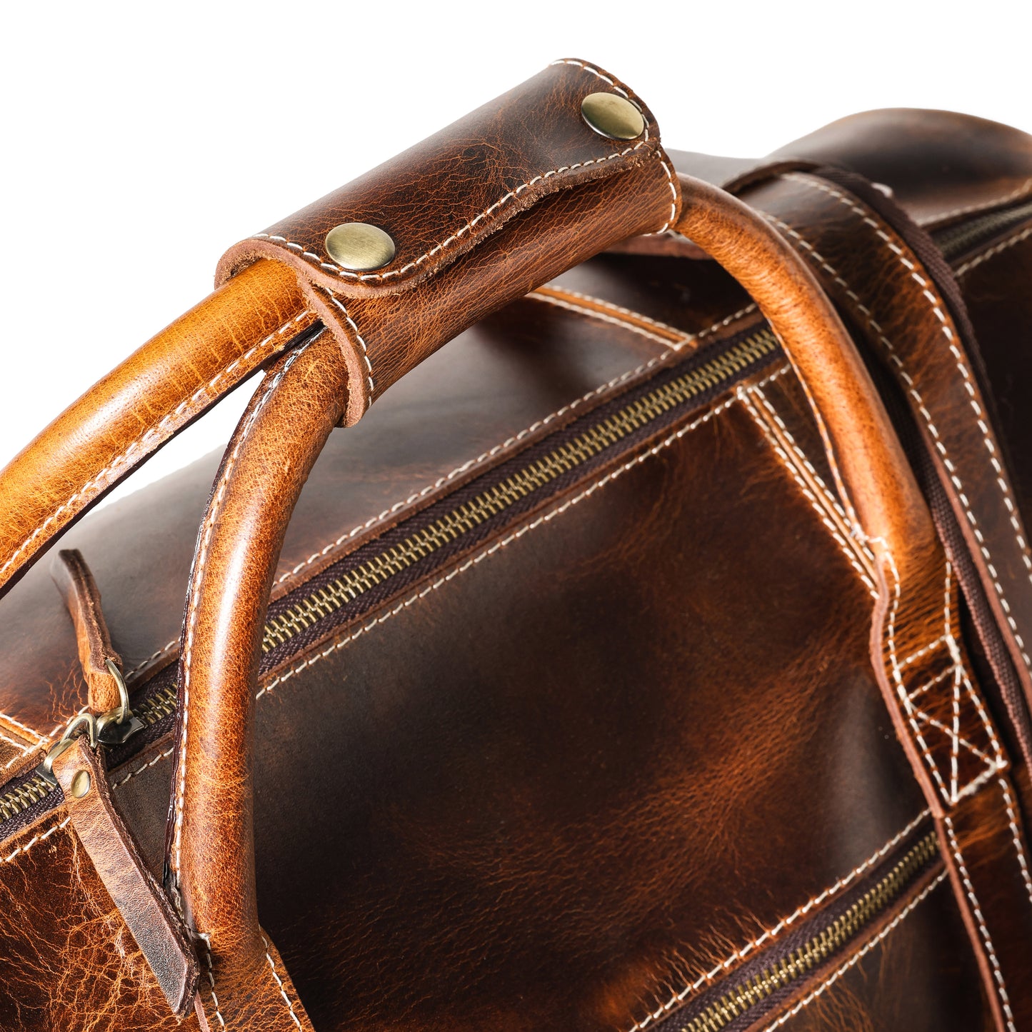 Leather Duffle Bag for Men - (Brown, 20 inch)