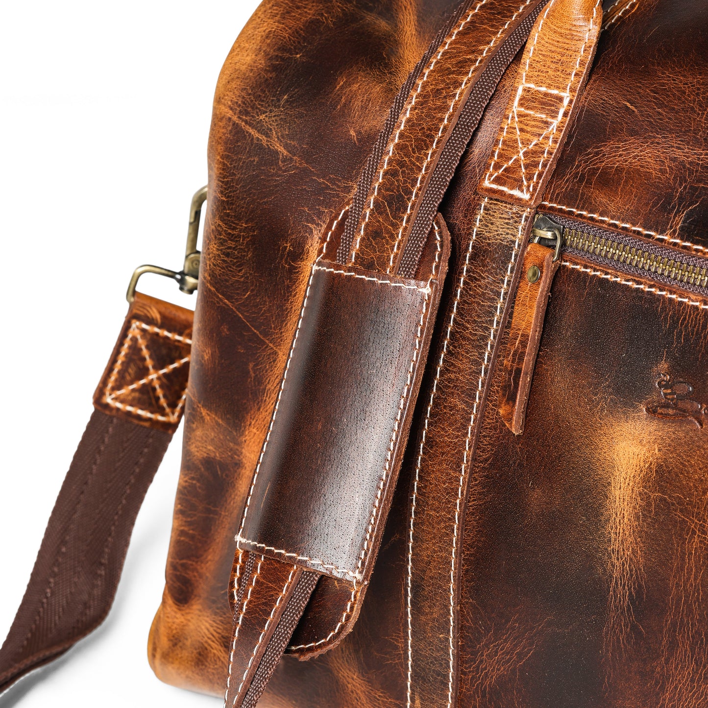 Leather Duffle Bag for Men - (Brown, 20 inch)