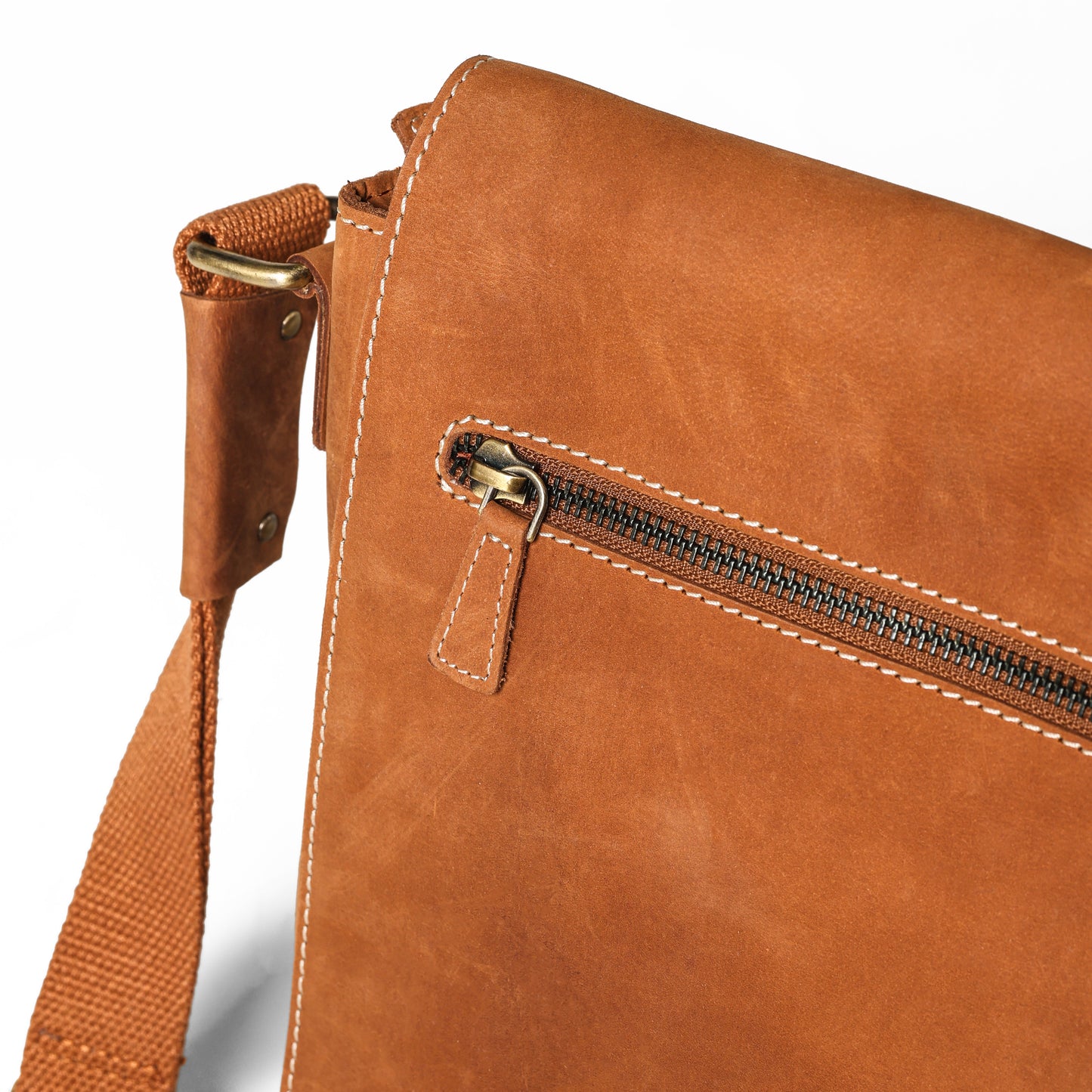 Tan Messenger Bag for Men Crossbody Shoulder Purse