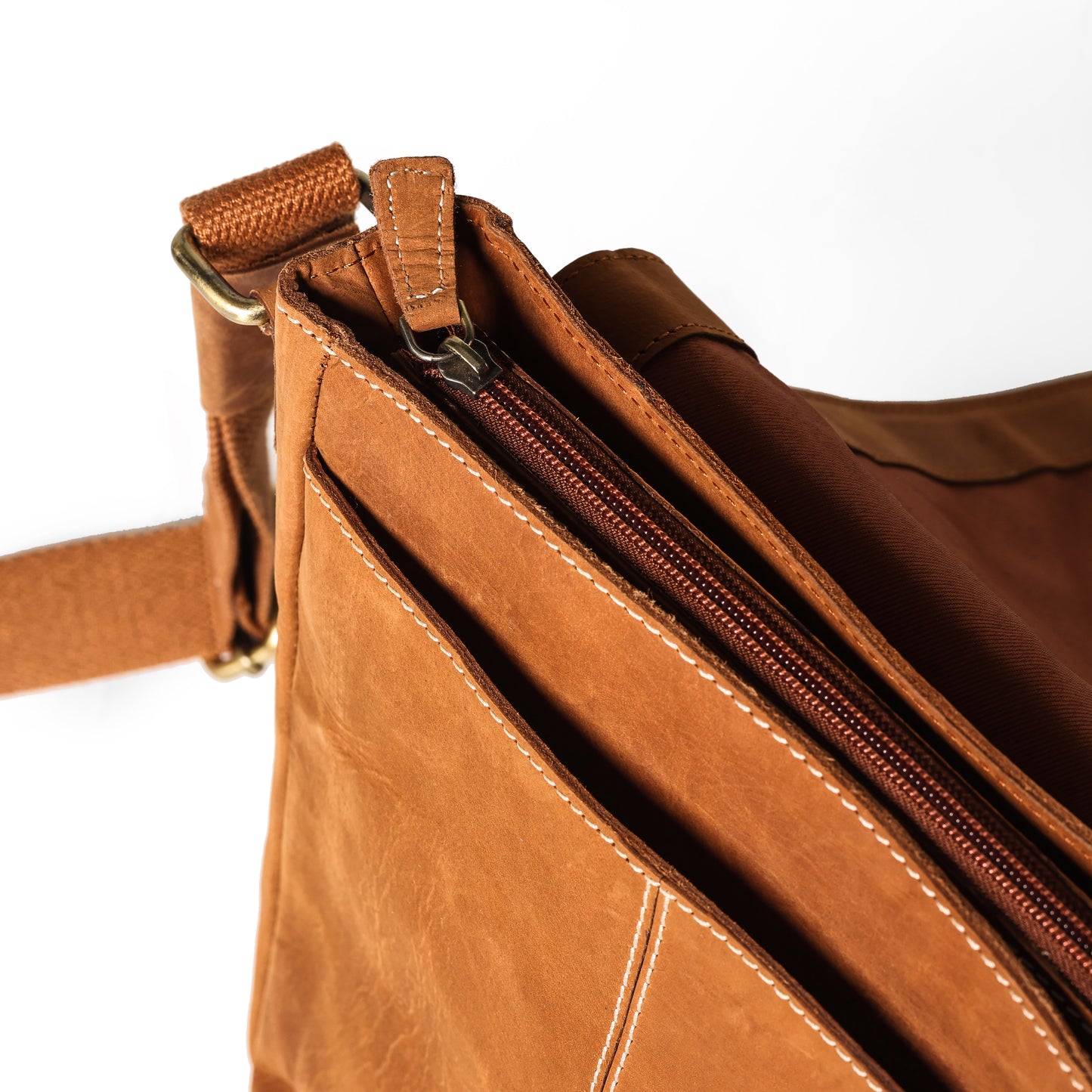 Tan Messenger Bag for Men Crossbody Shoulder Purse