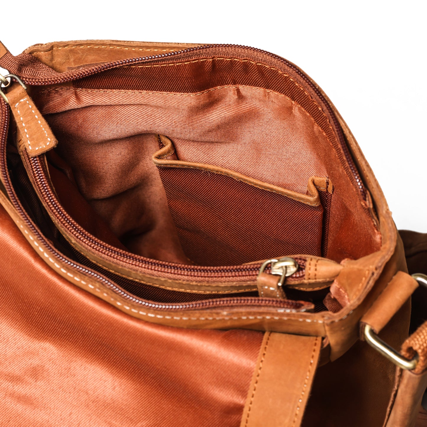 Tan Messenger Bag for Men Crossbody Shoulder Purse