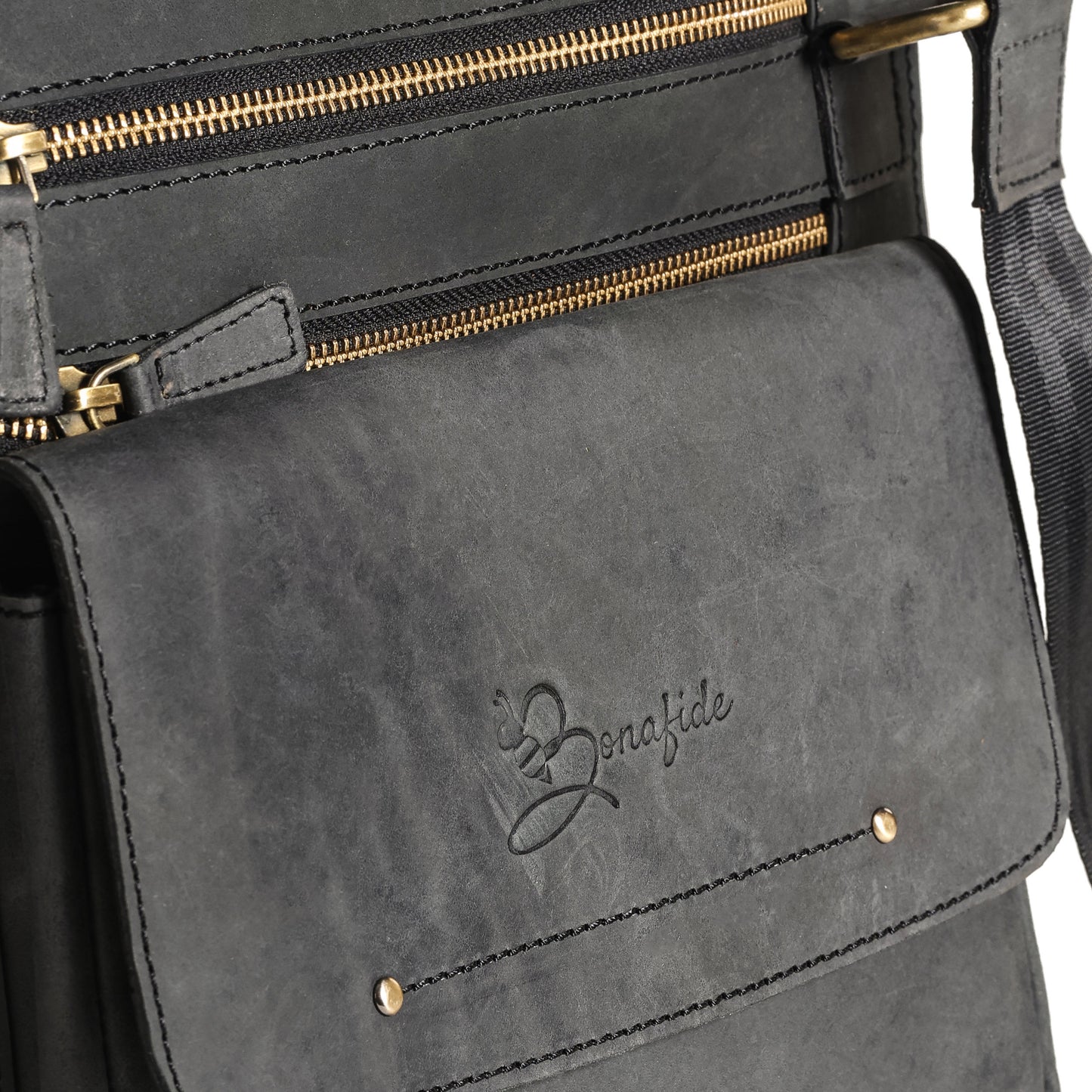 Bluish Black Messenger Bag for Men Crossbody Shoulder Purse