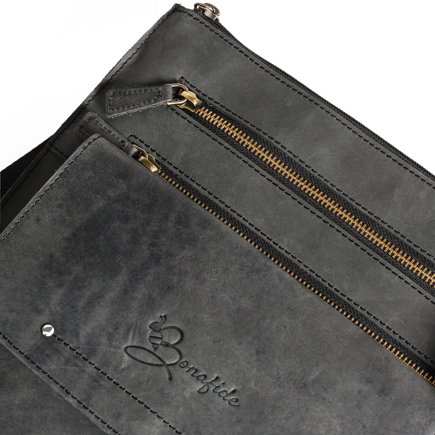 Bluish Black Messenger Bag for Men Crossbody Shoulder Purse