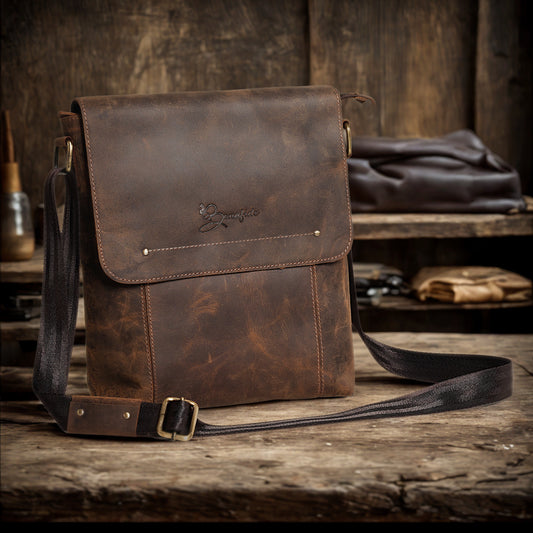 Classic Brown Leather Sling Bag | Bee Bonafide