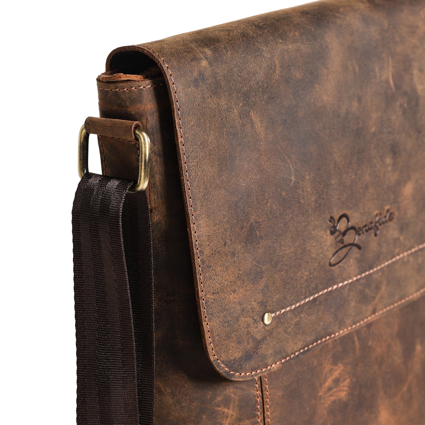 Classic Brown Leather Sling Bag | Bee Bonafide