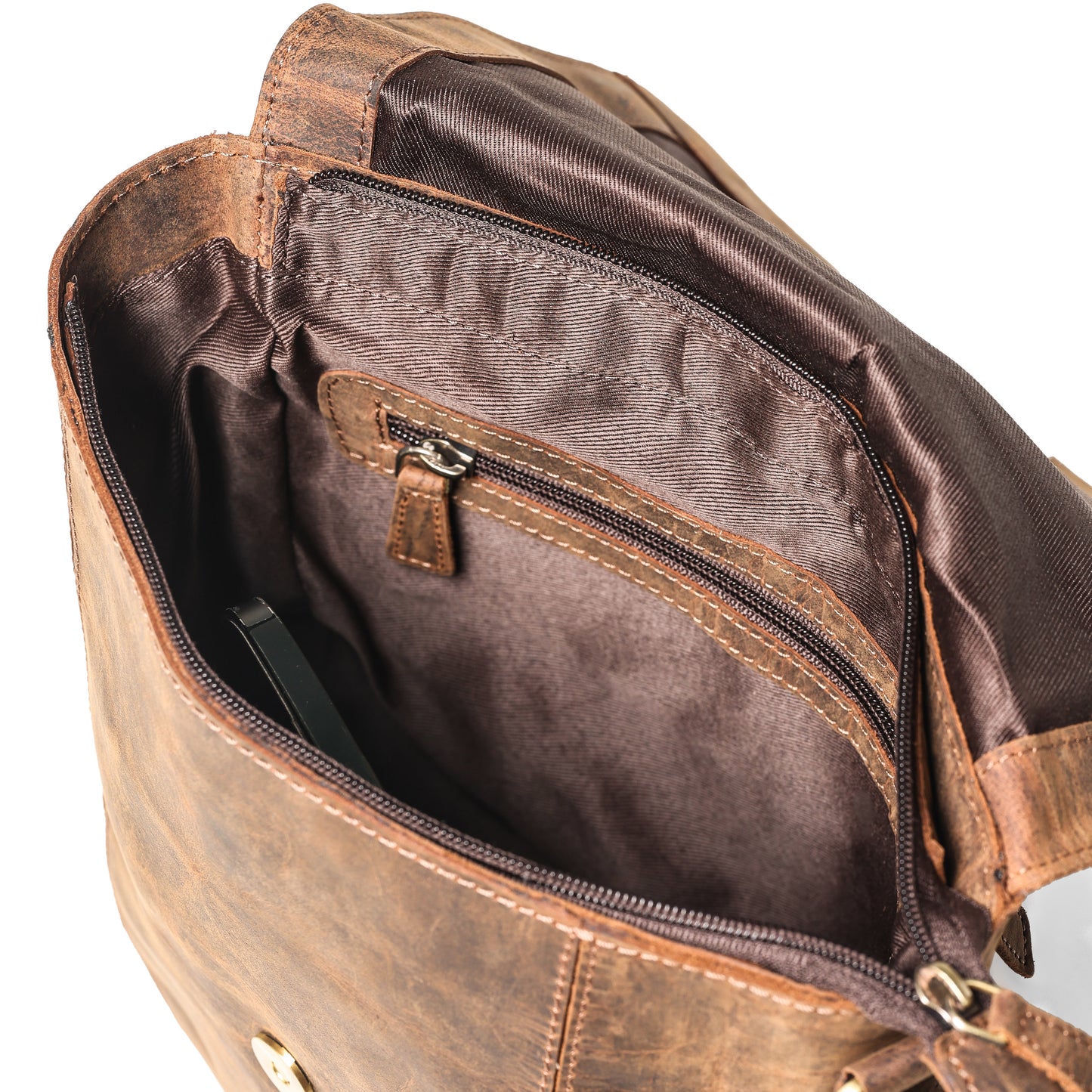 Classic Brown Leather Sling Bag | Bee Bonafide