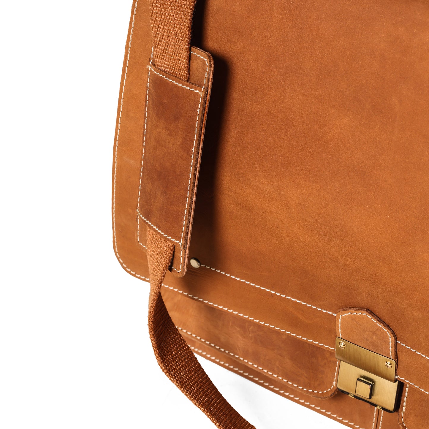 Sleek Tan Leather Office Bag | Fits 13.5" Laptop | Bee Bonafide
