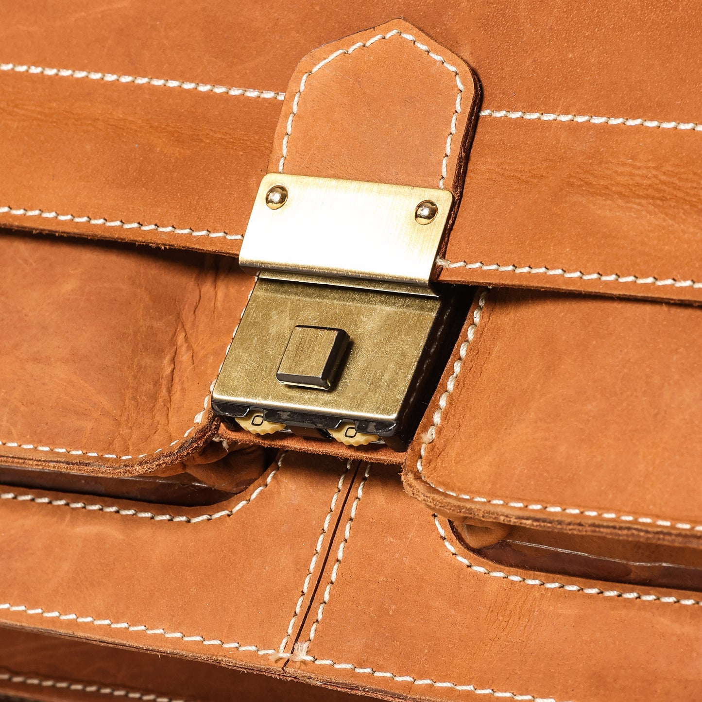 Sleek Tan Leather Office Bag | Fits 13.5" Laptop | Bee Bonafide