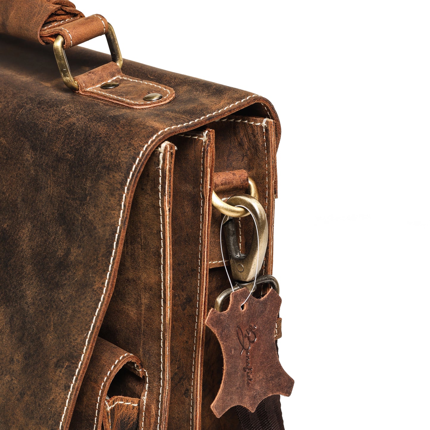 Sleek Tan Leather Office Bag | Fits 13.5" Laptop | Bee Bonafide