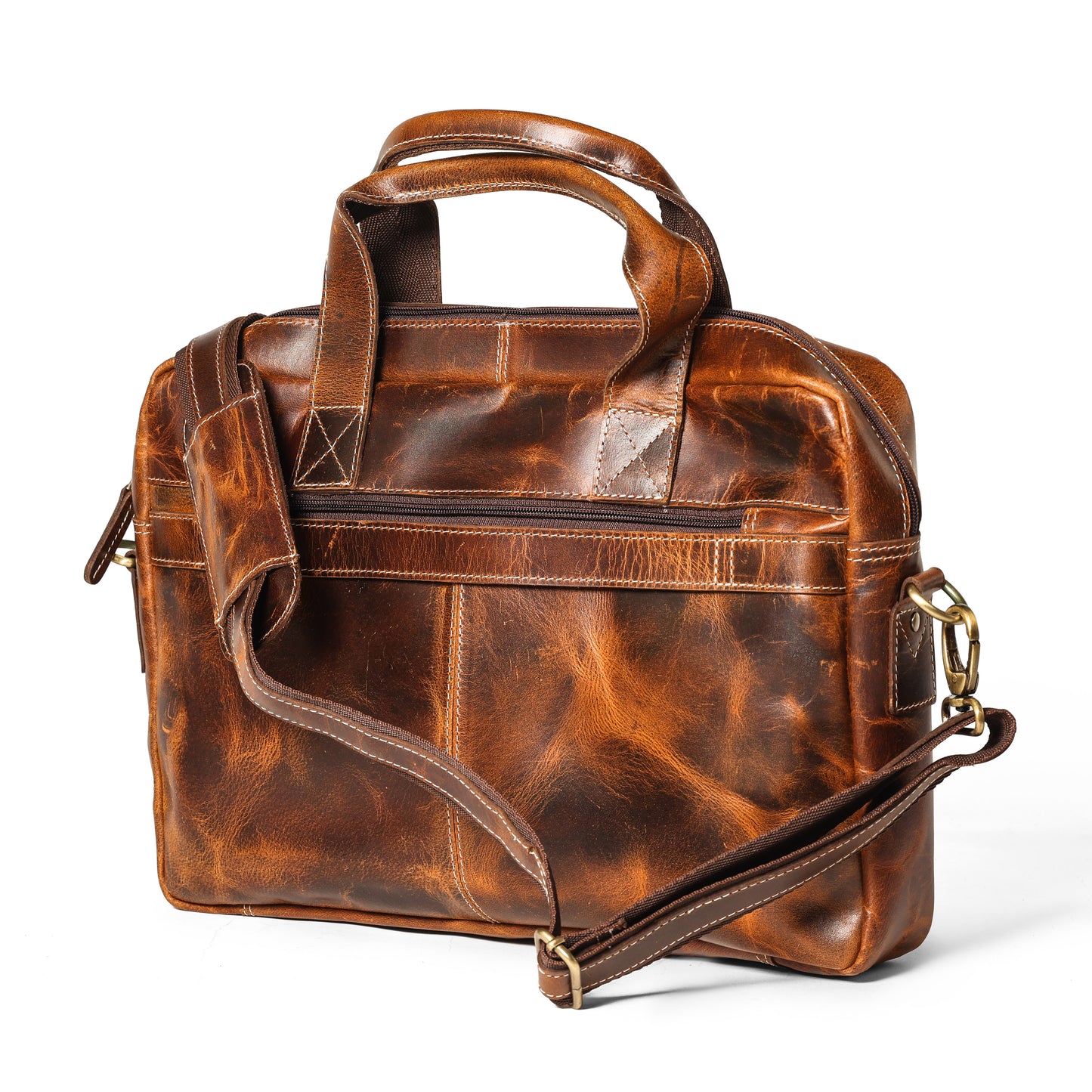 Mens Messenger Bag 16 Inch Waterproof Vintage Leather Laptop Briefcase