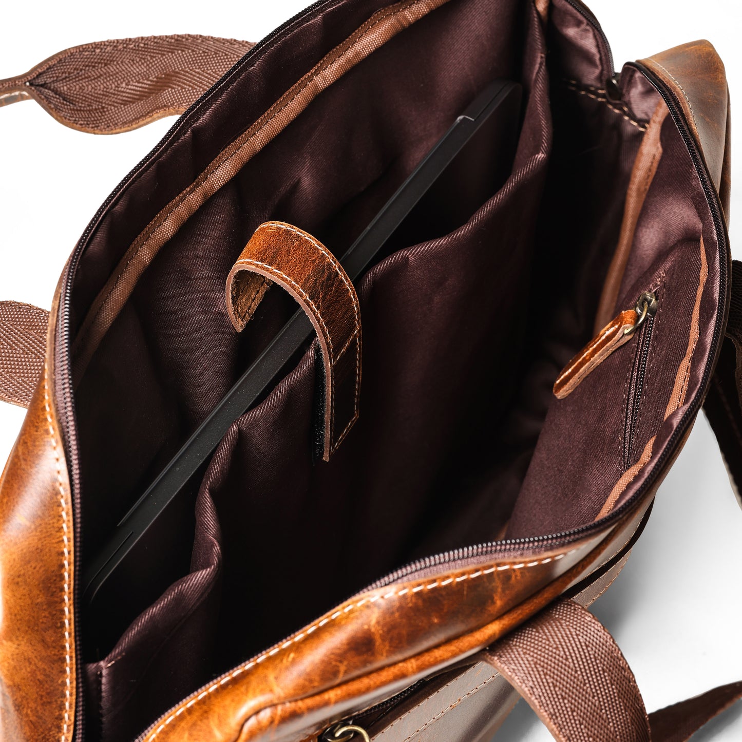 Mens Messenger Bag 16 Inch Waterproof Vintage Leather Laptop Briefcase