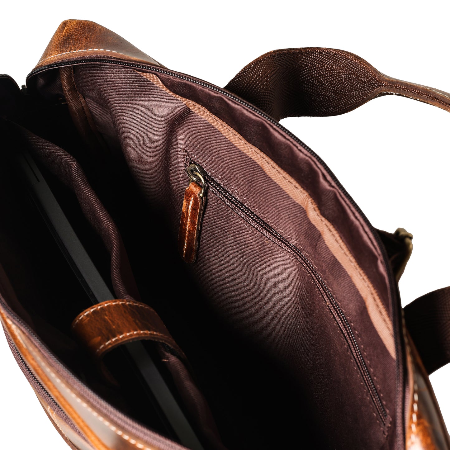 Mens Messenger Bag 16 Inch Waterproof Vintage Leather Laptop Briefcase