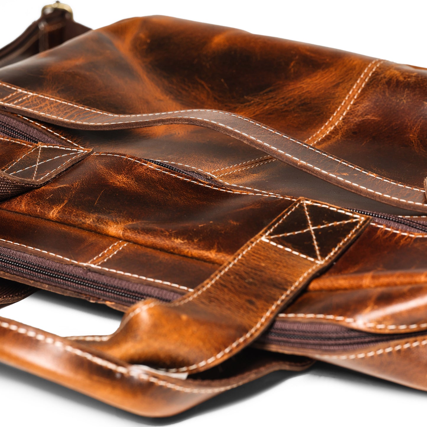 Mens Messenger Bag 16 Inch Waterproof Vintage Leather Laptop Briefcase