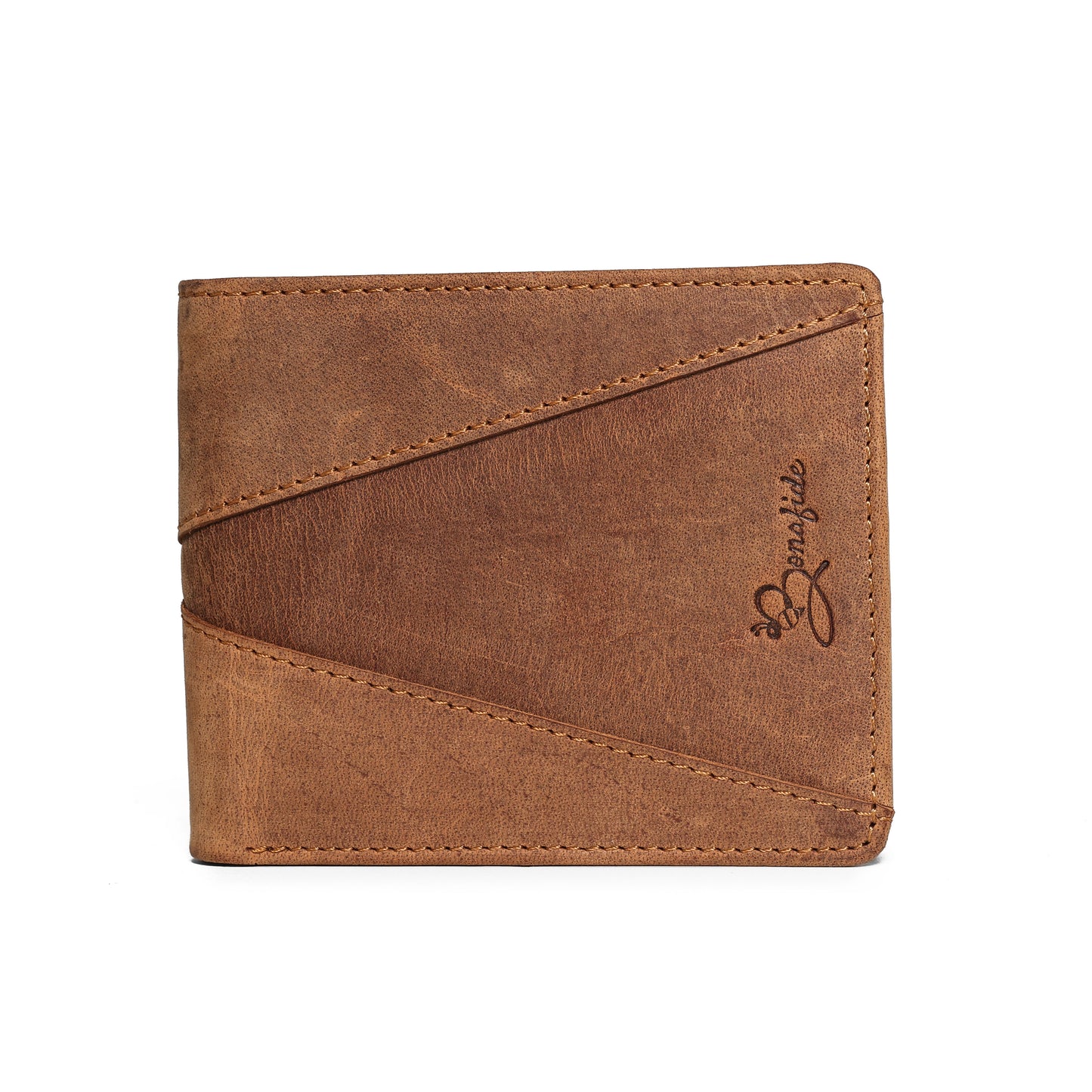 Premium Patterned Tan Wallet | Handmade by Bee Bonafide| RFID Blocking |