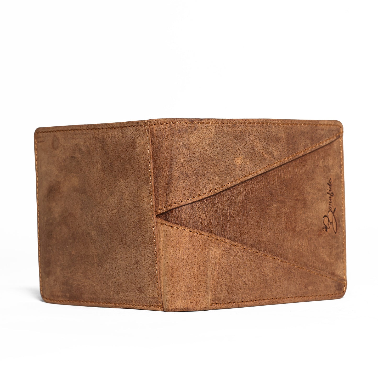 Premium Patterned Tan Wallet | Handmade by Bee Bonafide| RFID Blocking |