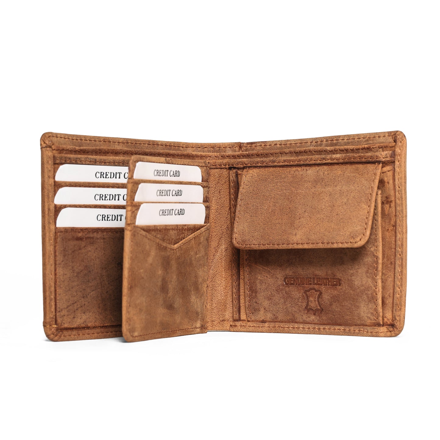 Premium Patterned Tan Wallet | Handmade by Bee Bonafide| RFID Blocking |