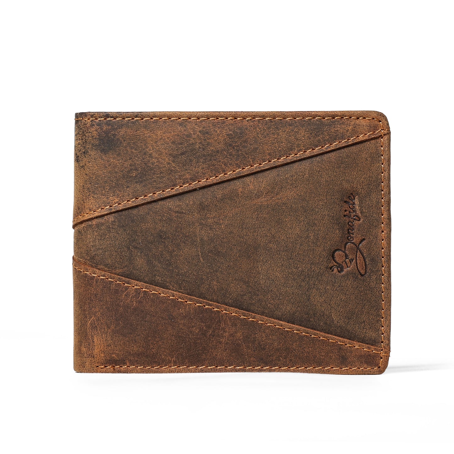 Premium Patterned Brown Wallet | Handmade by Bee Bonafide| RFID Blocking |