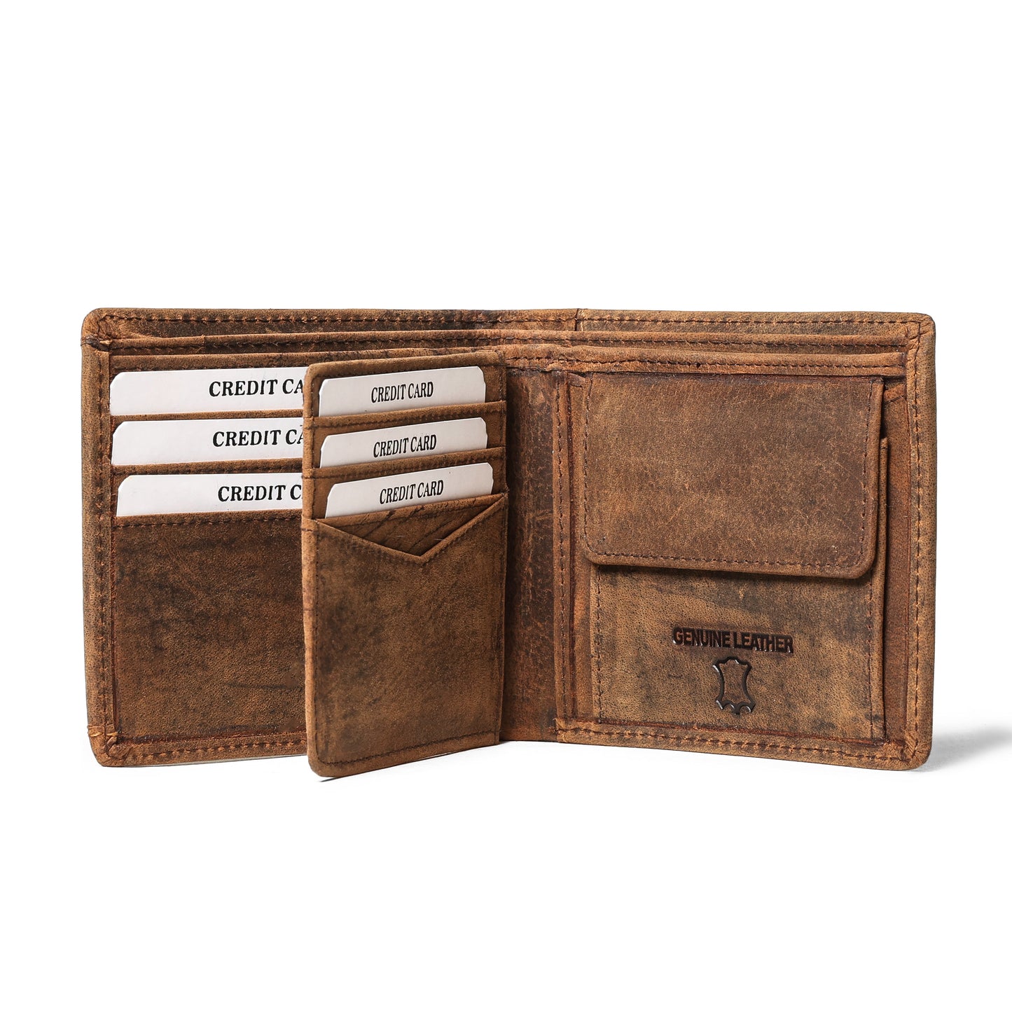 Premium Brown Leather Wallet | Bee Bonafide| RFID Blocking |