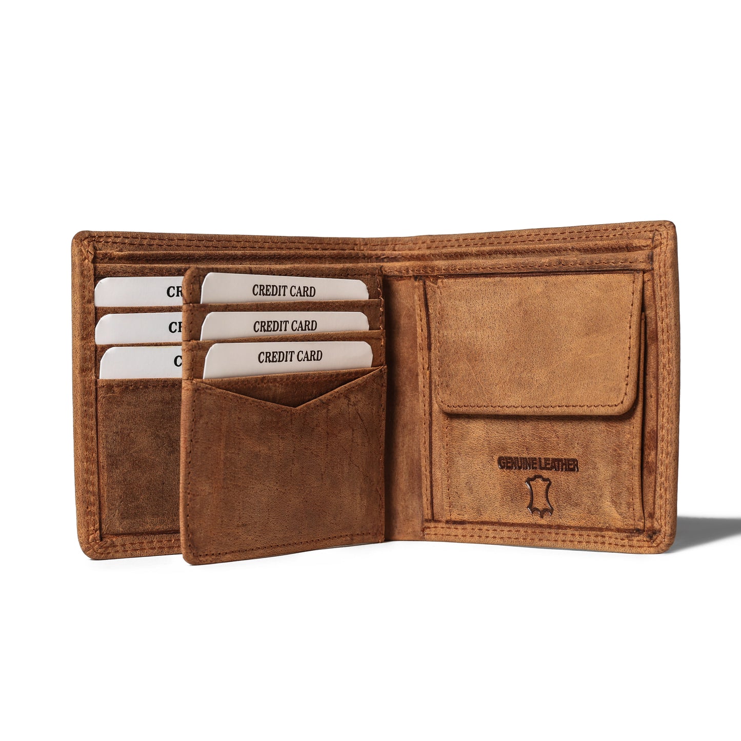 Premium Tan Leather Wallet | Bee Bonafide RFID Blocking |
