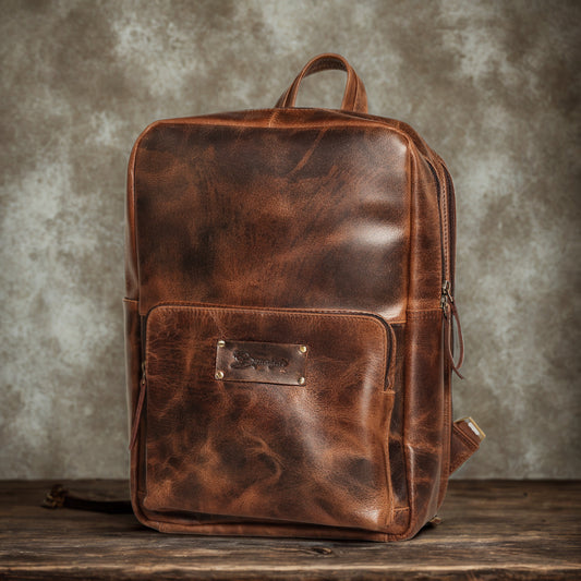 Genuine Leather Backpack for Men & Women Ideal for 13.5" MacBook
